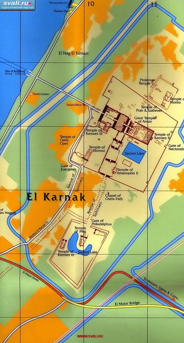 Карта храма Карнака, Луксор, Египет.
