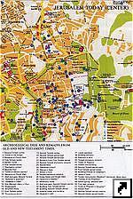 Туристическая карта древней части Иерусалима, Израиль (англ.)