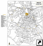 Туристическая карта Дели, столицы Индии (англ.)