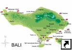 Карта мест для дайвинга острова Бали (Bali ), Индонезия.