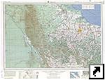 Подробная топографическая карта окрестностей города Медан (Medan), остров Суматра (Sumatra), Индонезия (англ.)