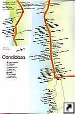 Туристическая карта Чандидаса (Candidasa), остров Бали, Индонезия