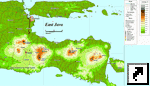 Карта восточной части острова Ява (Java), Индонезия (англ.)
