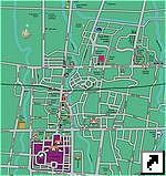 Туристическая карта города Джокьякарта (Yogyakarta), центральная часть острова Ява, Индонезия (англ.)