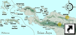 Карта острова Новая Гвинея (Джаяпура, Вамена, Биак), Ириан Джая, Индонезия (англ.)