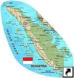 Карта острова Суматра (Sumatra), Индонезия (англ.)