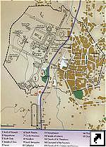 Карта археологических раскопок, Джераш, Иордания (англ.)