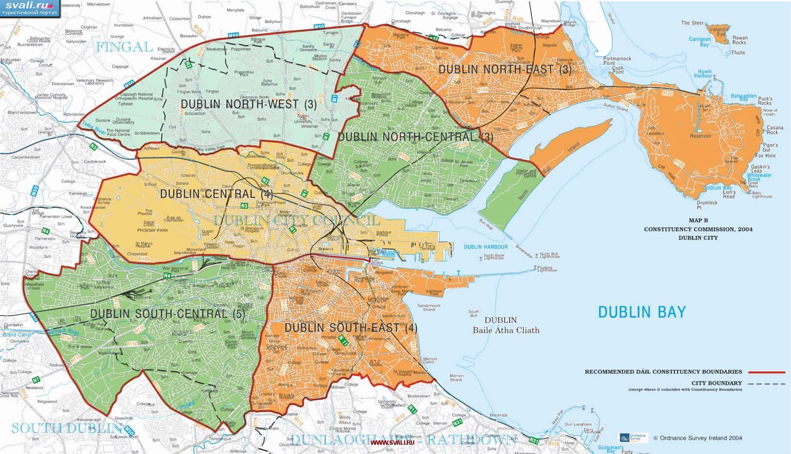 Схема районов Дублина, Ирландия (англ.)