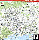 Подробная Туристическая карта Барселоны с указанием достопримечательностей, Испания (англ.)