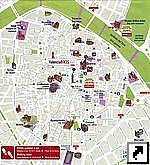 Туристическая карта центра Валенсии с достопримечательностями, Испания (англ.)