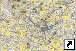Карта центра Милана с достопримечетельностями, Италия (итал.)