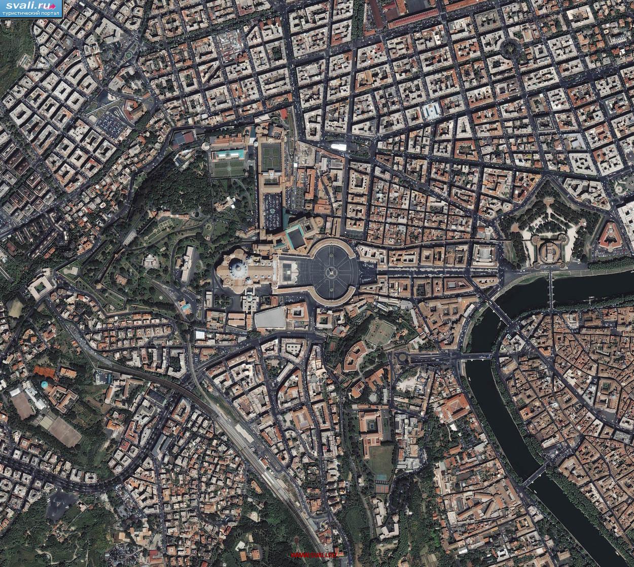 Рим, Ватикан - вид со спутника. Италия.