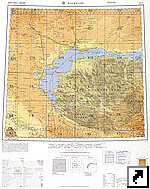 Подробная топографическая карта окрестностей озера Балхаш, Казахстан (англ.)