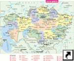 Карта административного деления Казахстана (франц.)