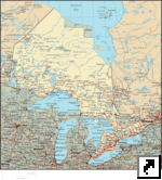 Карта провинции Онтарио, Канада (англ.)