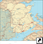 Карта провинции Нью-Брансуик, Канада (англ.)