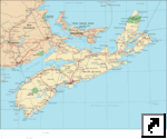 Карта провинции Новая Шотландия, Канада (англ.)