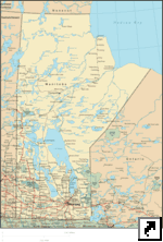 Карта провинции Манитоба, Канада (англ.)