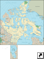 Карта островов Королевы Елизаветы,  Канада (англ.)