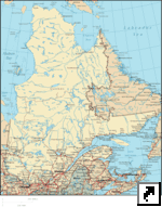Карта провинции Квебек, Канада (англ.)