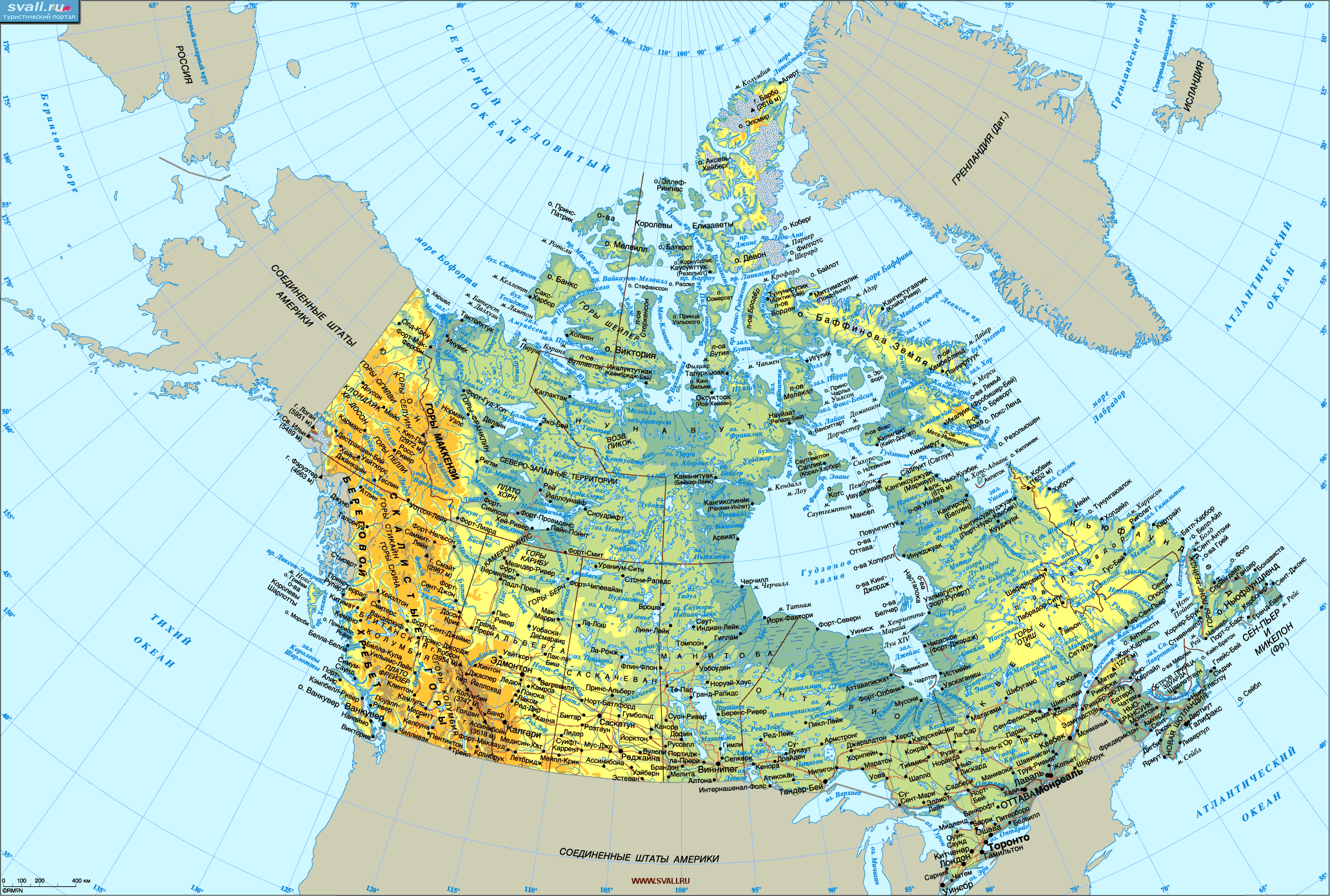 Карта Канады.