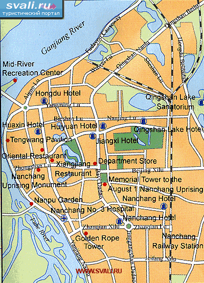 Карта города Наньчан (Nanchang), провинция Цзянси (Jiangxi), Китай (англ.)