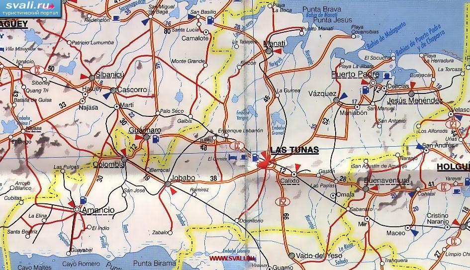 Карта провинции Лас Тунас (Las Tunas), Куба.