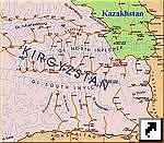 Окрестности пика Хан-Тенгри, схема хребтов и ледников, Центральный Тянь-Шань, Киргизия (английский).