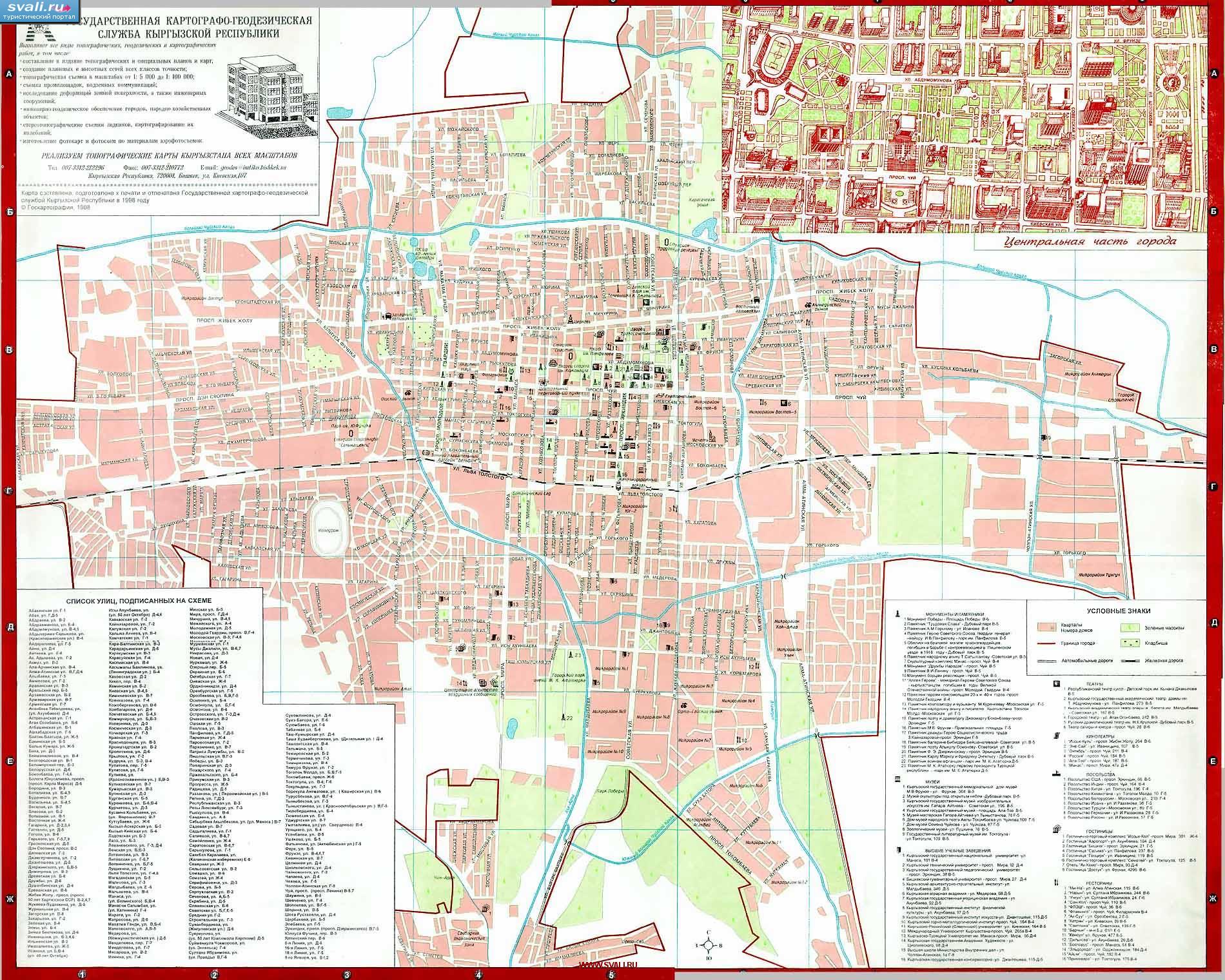 Карта бишкека с улицами