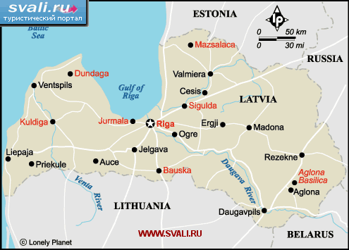 карты : Карта Латвии (англ.) | Латвия | Туристический портал Svali.RU