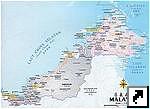 Карта штатов Сабах и Саравак (Sabah, Sarawak), остров Калимантан (Борнео), Малайзия (англ.)