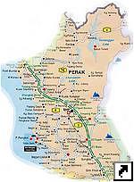 Карта штата Перак (Perak), Малайзия (англ.)