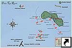 Карта острова Тига (Tiga) c местами для дайвинга, штат Сабах (Sabah), Малайзия (англ.)