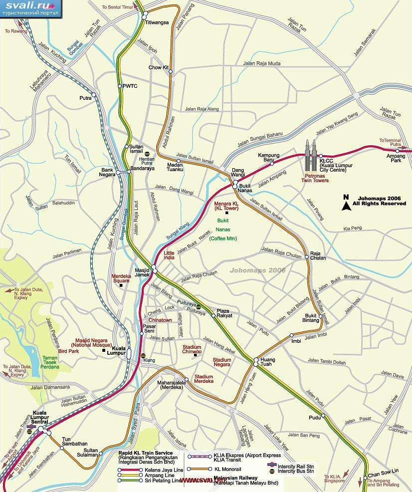 Карта метро Куала-Лумпура, Малайзия (англ.)