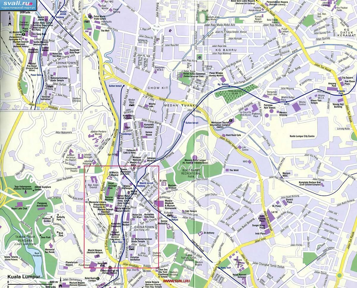 Карта Куала-Лумпура, Малайзия (англ.)
