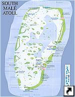 Карта атолла Южный Мале Мальдивских островов (франц.)