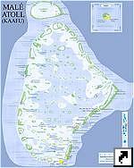 Карта атолла Мале Мальдивских островов (франц.)