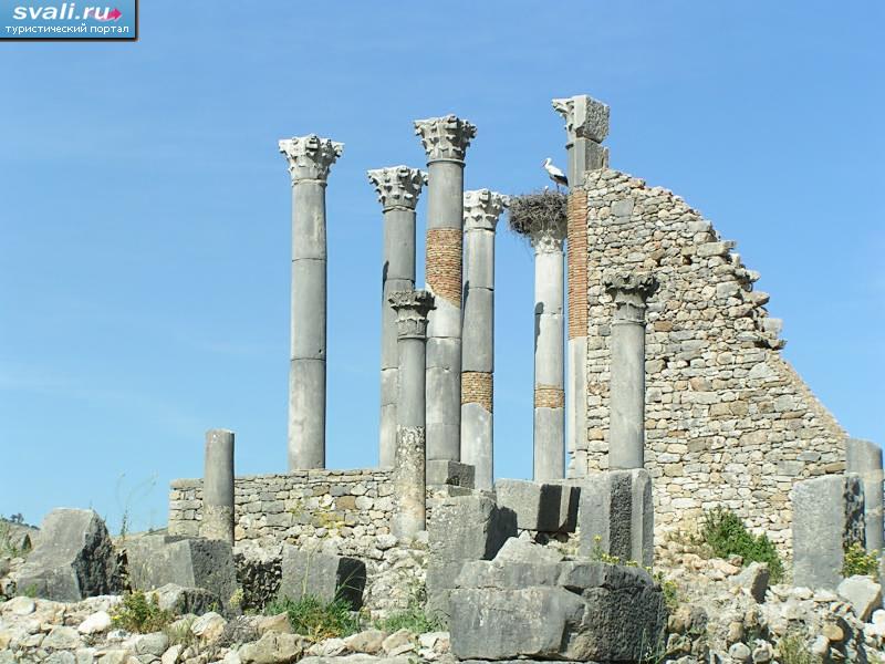 Руины римских поселений, Волюбилис (Volubilis), Мекнес (Meknes), Марокко.