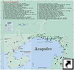 Карта Акапулько (Acapulco), Мексика (англ.)
