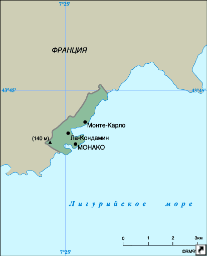 Карта Монако.