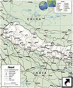 Карта Непала (англ.)