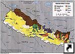 Этническая карта Непала (англ., 1980 г.).