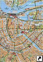 Карта центра Амстердама, Нидерланды (гол.)