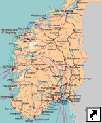 Карта южной части Норвегии (норв.)