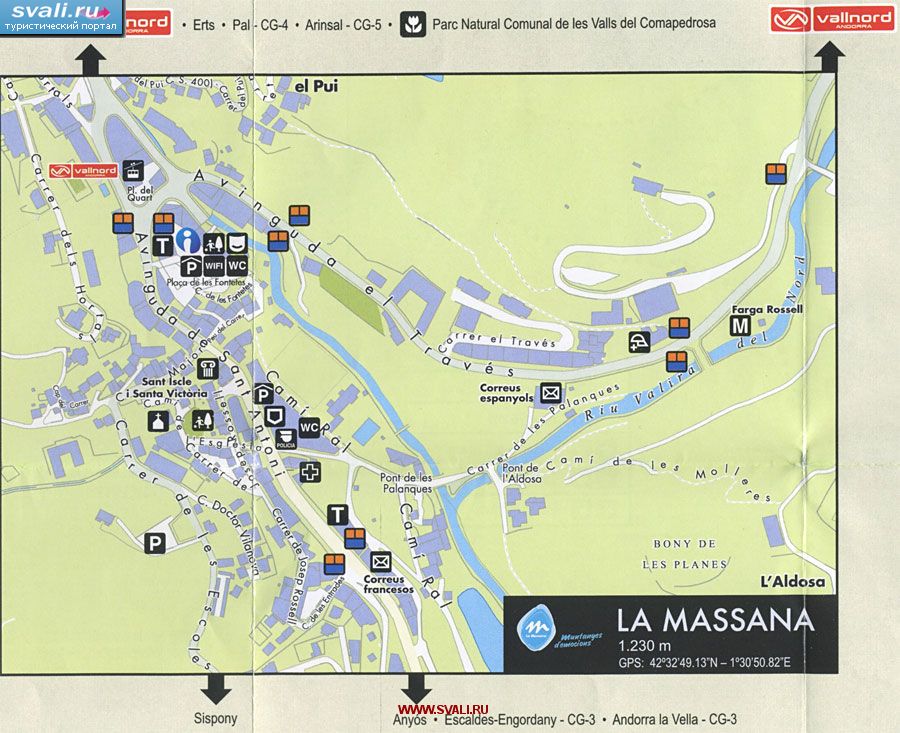Карта Ла Массана, Андорра (англ.)
