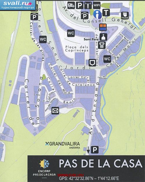 Карта Пас-де-Ла-Каса, Андорра (англ.)