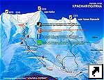Схема трасс горнолыжного курорта "Альпика-Сервис", Красная Поляна, Россия.
