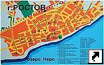 Туристическая карта центра Ростова, Ярославская область, Россия.
