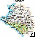 Карта Краснодарского края, Россия.