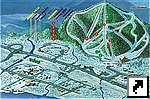 Схема горнолыжного курорта Соболиная гора, Иркутсткая область, Байкальск, Россия.